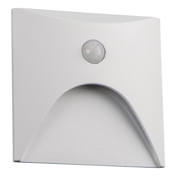 LED-Treppenleuchte mit Bewegungs- und Dämmerungssensor EXIN LED/2,5W/230V 4000K IP65, weiß, eckig