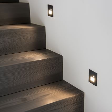 LED Treppenleuchte mit Bewegungs- und Dämmerungssensor LED/1,5W/230V 3000/4000/6000K schwarz