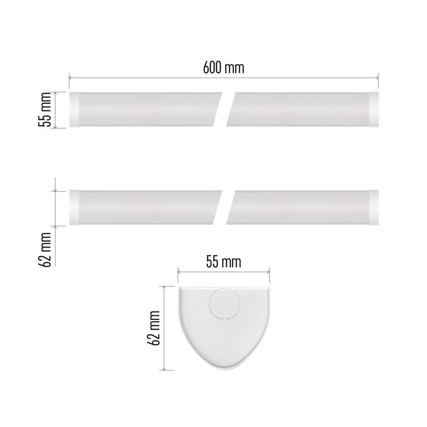 LED-Unterbauleuchte, 20 W, 230 V, 4000 K, 60 cm