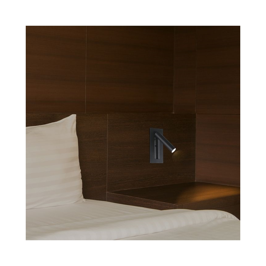 LED-Wand-Spot LED/2W/230V 3000K schwarz