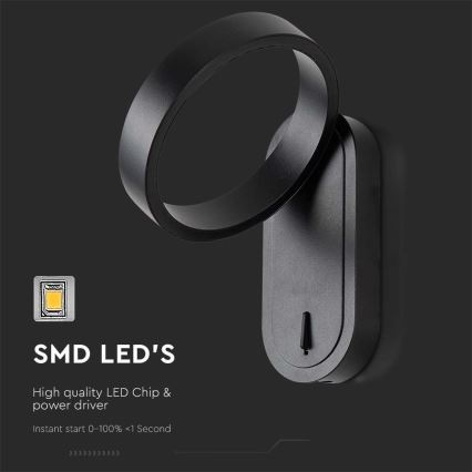 LED Wandleuchte LED/5W/230V 3000K/4000K Schwarz