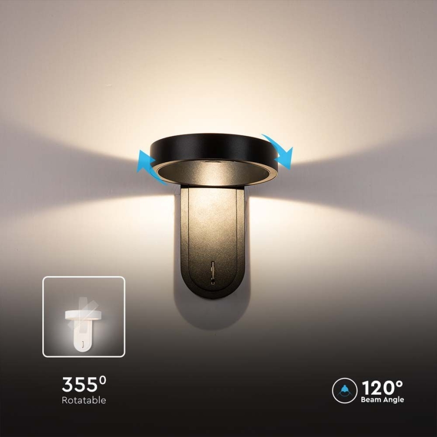 LED Wandleuchte LED/5W/230V 3000K/4000K Schwarz