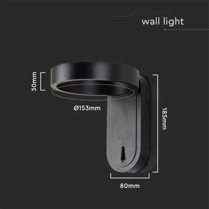 LED Wandleuchte LED/5W/230V 3000K/4000K Schwarz