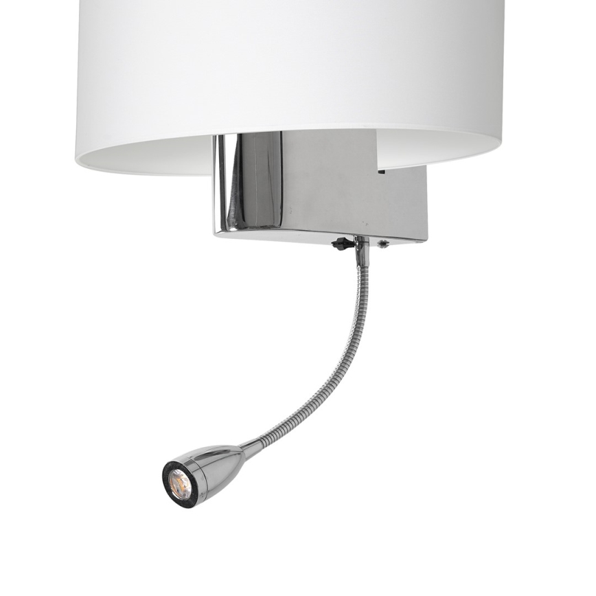 LED-Wandleuchte CASINO 1xE27/60W/230V + LED/1W/230V weiß