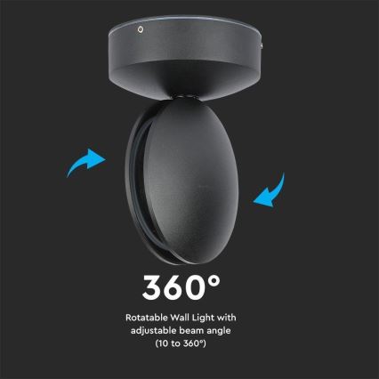 Flexible LED-Wandleuchte für den Außenbereich LED/7W/230V 3000K IP65 schwarz