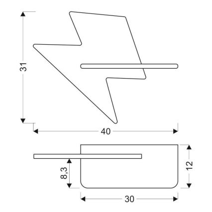LED-Wandleuchte für Kinder mit Regal LIGHTNING LED/4W/230V