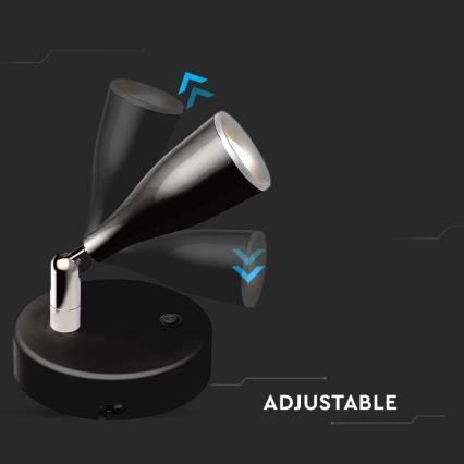 LED Wandleuchte mit Schalter LED/4,5W/230V 4000K Schwarz