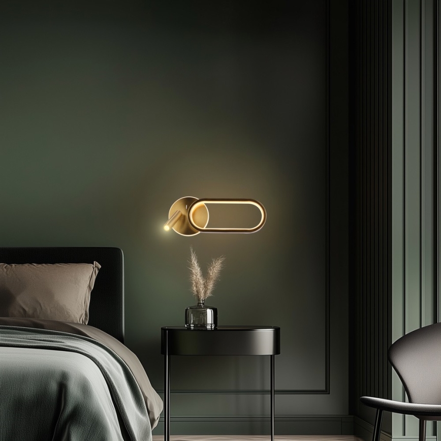 LED-Wandleuchte MONET LED/13W/230V + LED/2W 3000/4000/6000K golden