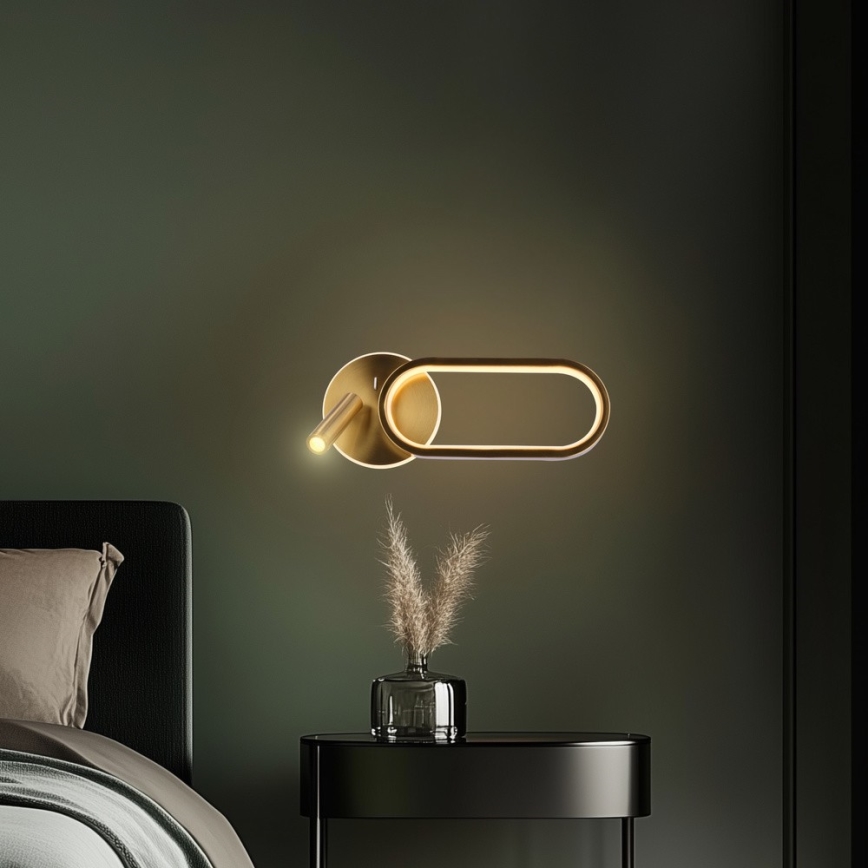 LED-Wandleuchte MONET LED/13W/230V + LED/2W 3000/4000/6000K golden