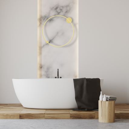 LED Wandleuchte SATURNO LED/46W/230V Ø 80 cm IP44 gold