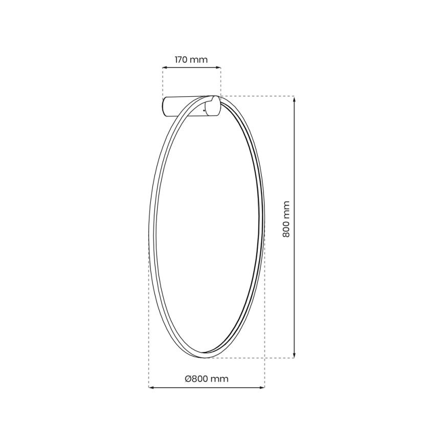 LED-Wandleuchte SATURNO LED/46W/230V Ø 80 cm IP44 schwarz