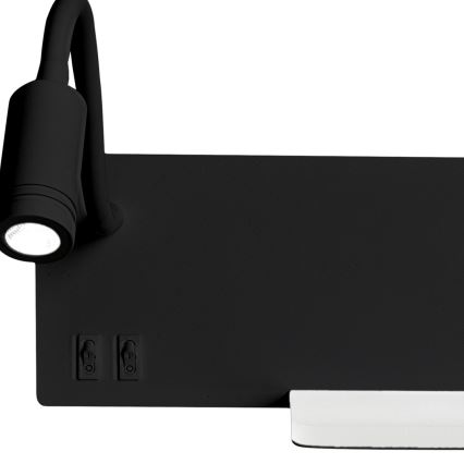 LED-Wandleuchte SHELF LED/4W+LED/5W+LED/2W/230V schwarz