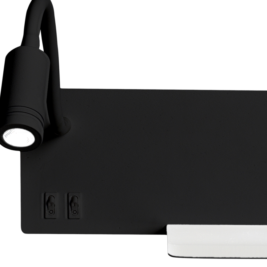 LED-Wandleuchte SHELF LED/4W+LED/5W+LED/2W/230V schwarz