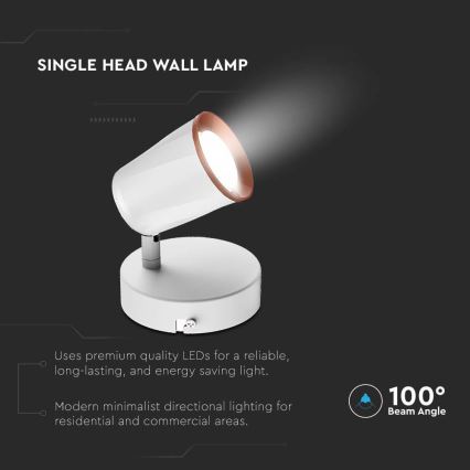 LED Wandleuchte Spot LED/5W/230V 3000K Weiß