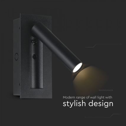 LED-Wandspot LED/2W/230V 3000K schwarz