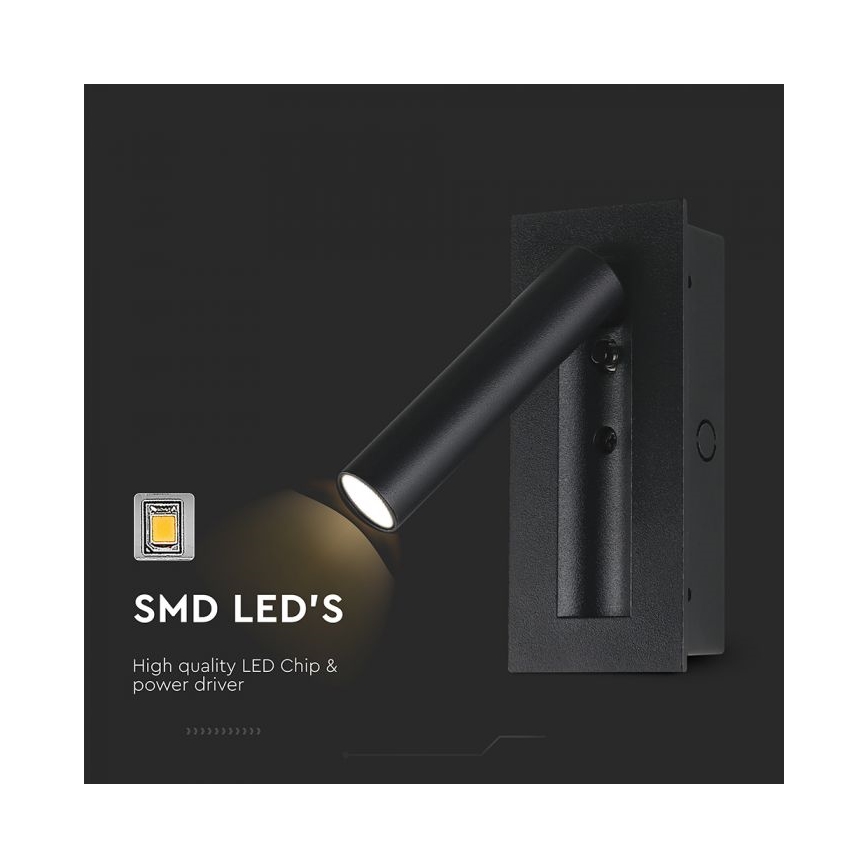 LED-Wandspot LED/2W/230V 3000K schwarz