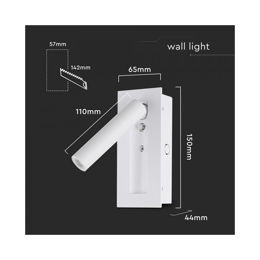 LED-Wandspot LED/2W/230V 3000K weiß