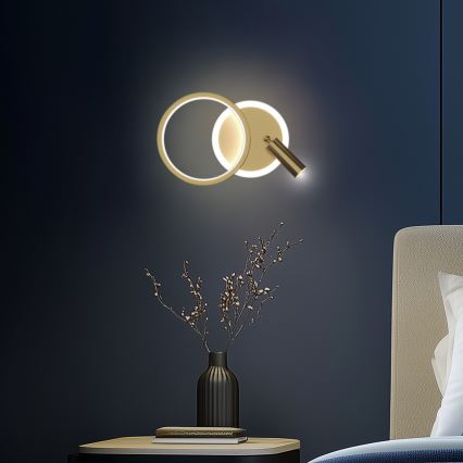 LED-Wandspot MONET LED/15W/230V goldfarben