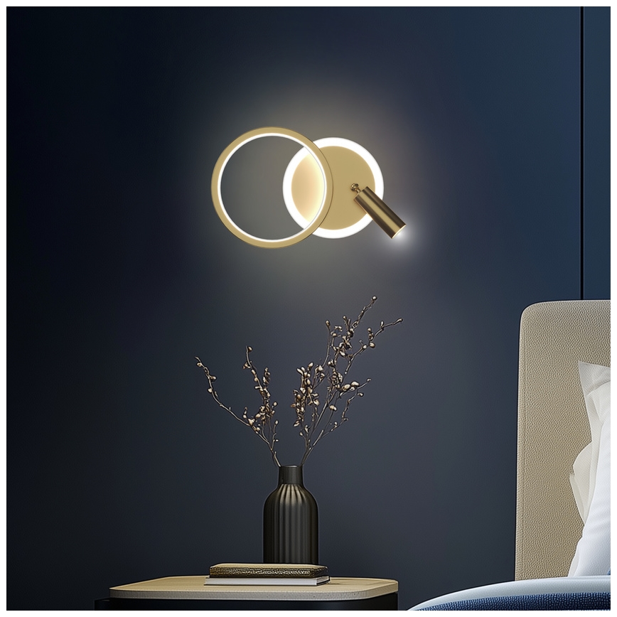 LED-Wandspot MONET LED/15W/230V goldfarben