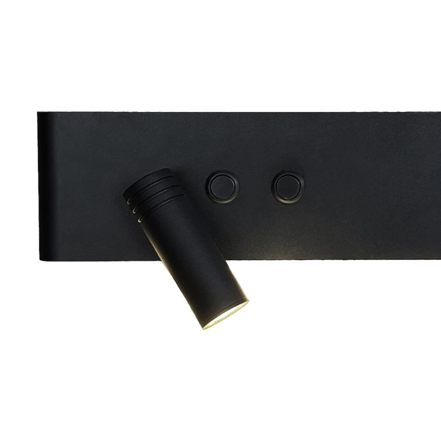 LED-Wandspot RESORT, LED/10W/230V + LED/3W, schwarz, links