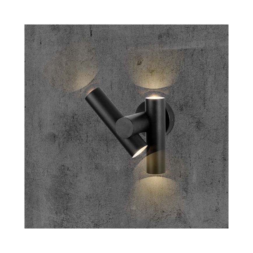 Flexibler LED-Wandstrahler für den Außenbereich 2xLED/3W/230V 3000K IP44 schwarz