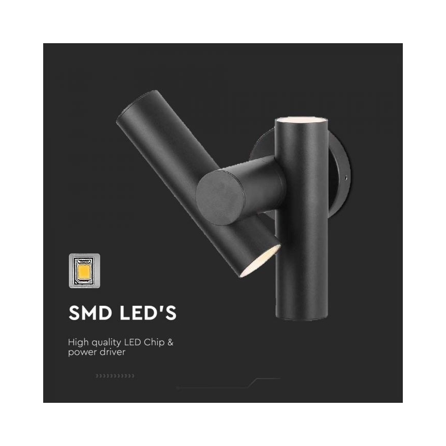 Flexibler LED-Wandstrahler für den Außenbereich 2xLED/3W/230V 3000K IP44 schwarz