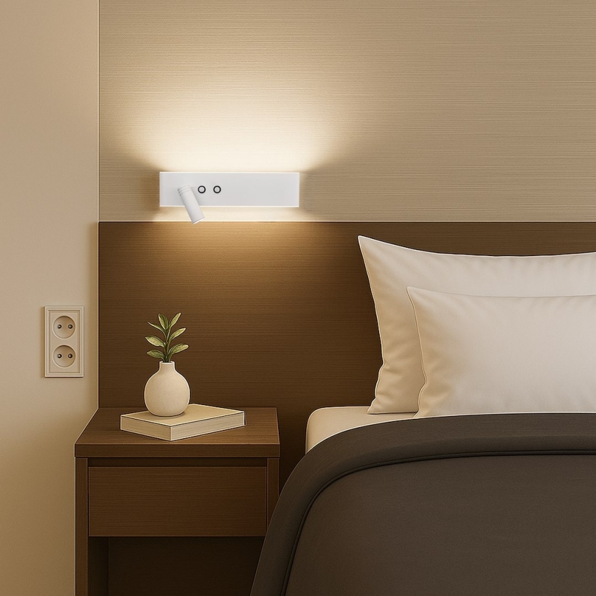 LED-Wandstrahler RESORT LED/10W/230V + LED/3W, weiß, links