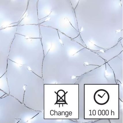 LED Weihnachts-Lichterkette 100xLED/3xAA 2,7 m kaltweiß