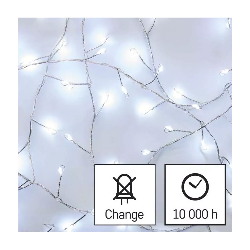 LED Weihnachts-Lichterkette 100xLED/3xAA 2,7 m kaltweiß