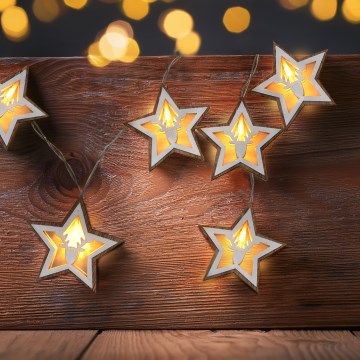 LED Weihnachts-Lichterkette 10xLED/2xAA 1,8m warmweiß
