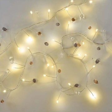 LED-Weihnachts-Lichterkette 40xLED/3xAA 1,5 m warmweiß