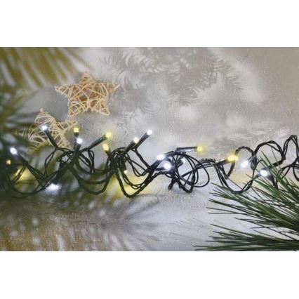 LED-Weihnachts-Lichterkette für den Außenbereich, 120 LEDs / 2 Funktionen, 17 m, IP44, warm-/kaltweiß