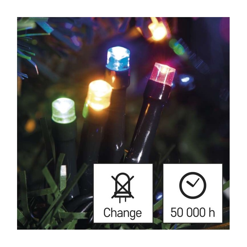 LED-Weihnachts-Lichterkette für den Außenbereich 180xLED/23m IP44 mehrfarbig