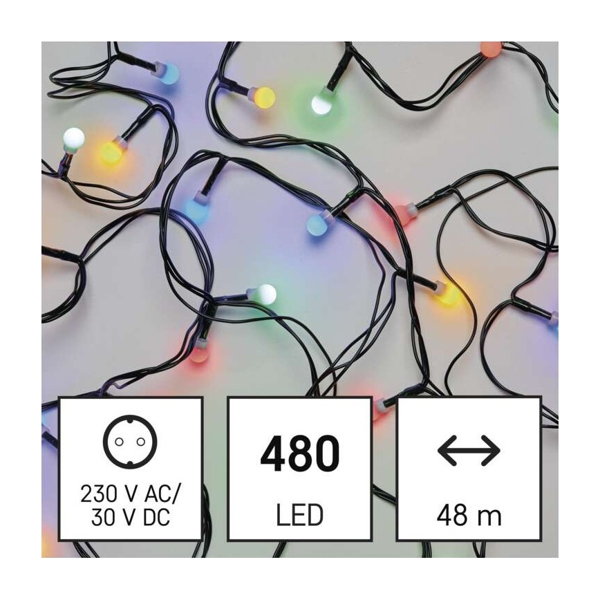 LED-Weihnachts-Lichterkette für den Außenbereich 480 LEDs/53 m IP44 mehrfarbig