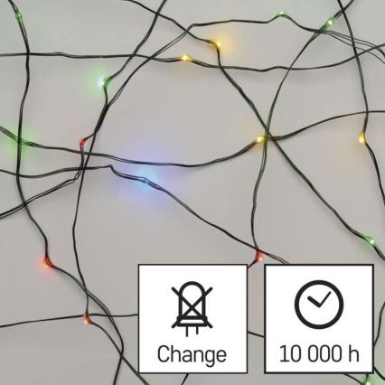 LED-Weihnachts-Lichterkette für den Außenbereich 75xLED/12,5m IP44 mehrfarbig