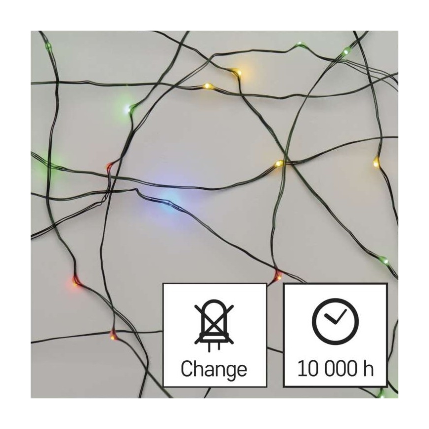 LED-Weihnachts-Lichterkette für den Außenbereich 75xLED/12,5m IP44 mehrfarbig