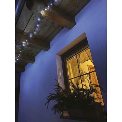 LED-Weihnachts-Lichterkette für den Außenbereich 80xLED/13m IP44 kaltweiß