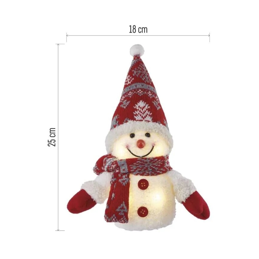 LED Weihnachtsdekoration 4xLED/3xAAA Schneemann