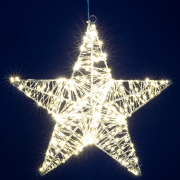 LED-Weihnachtsdekoration, 320 LEDs / 230 V, 45 cm, Stern, warmweiß