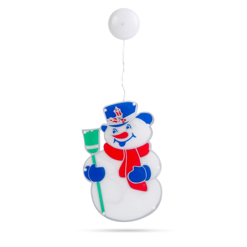 LED Weihnachtsdekoration 8xLED/3xAAA kaltweiß Schneemann