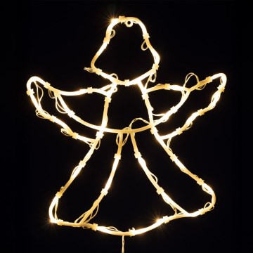 LED-Weihnachtsdekoration für Fenster, 35 LEDs / 3x AA, IP44, Engel, warmweiß