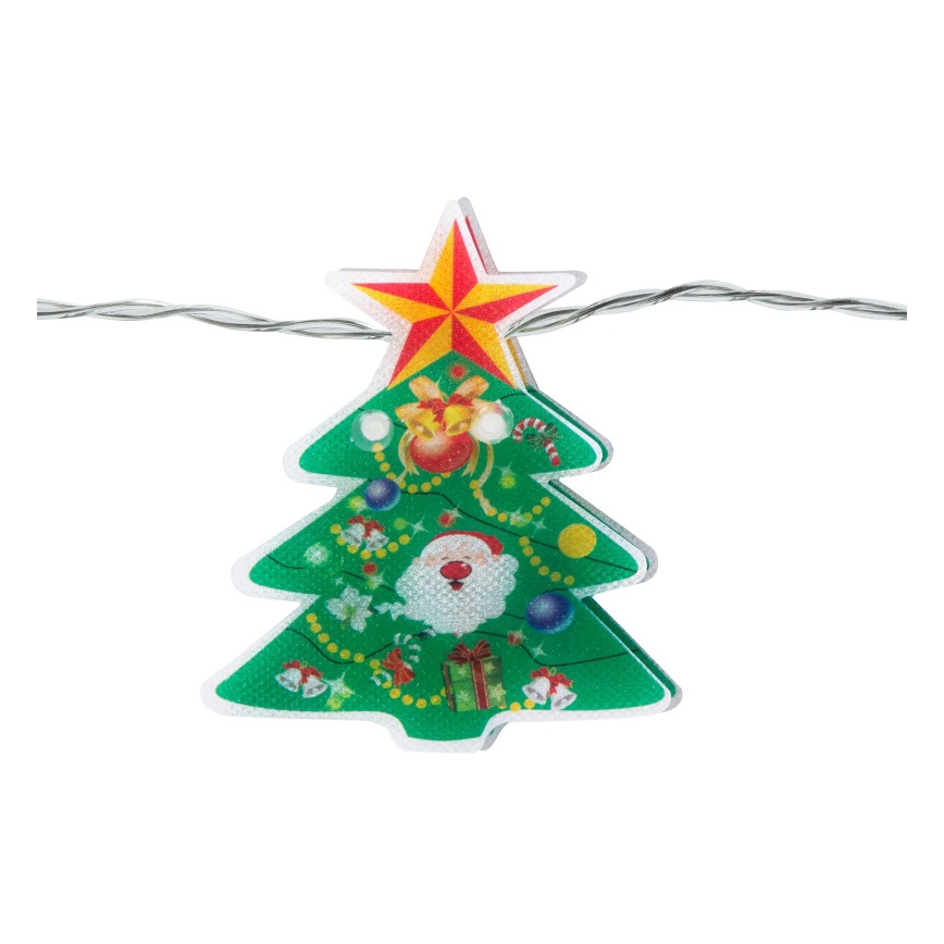 LED Weihnachtskette 10xLED/2xAA 1,35 m warmweiß Weihnachtsbaum