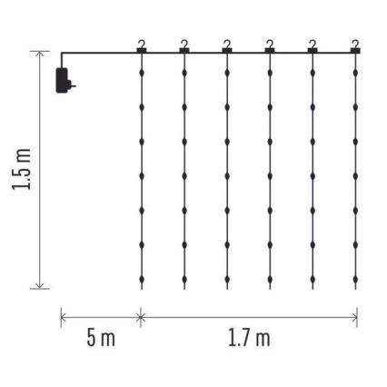 LED Weihnachtskette für Außen 180xLED/8 funkcí 6,7 m IP44 warmweiß