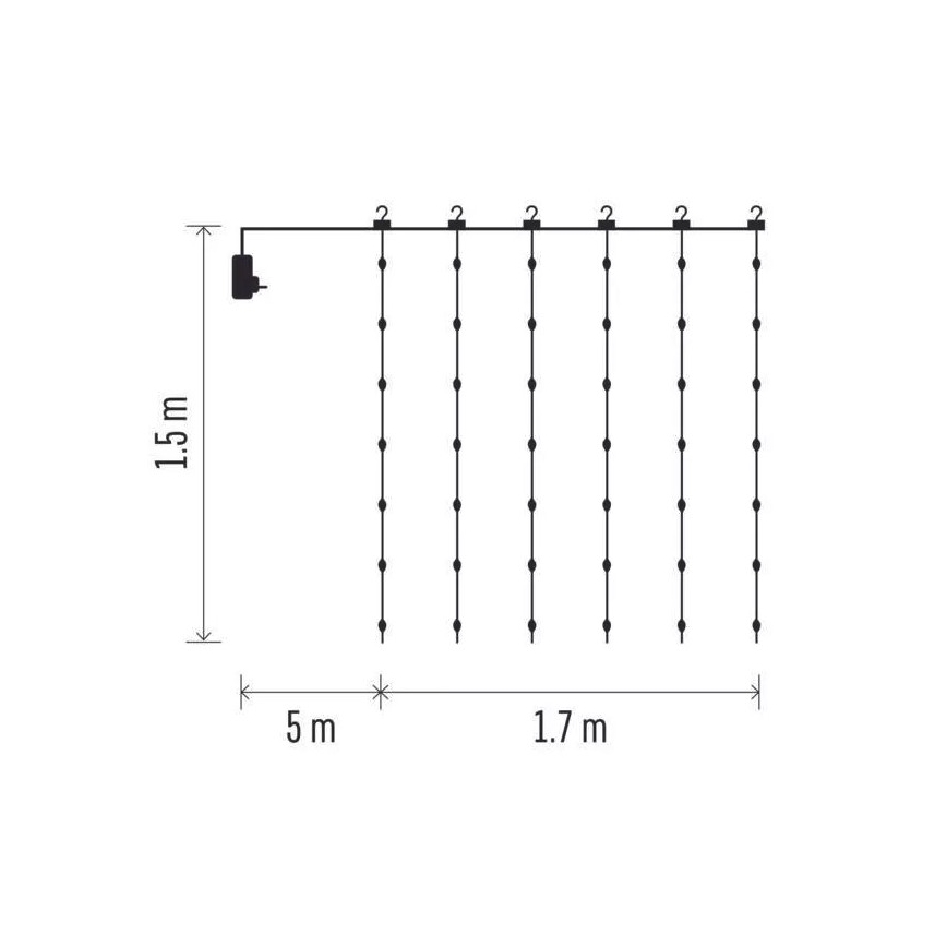 LED Weihnachtskette für Außen 180xLED/8 funkcí 6,7 m IP44 warmweiß