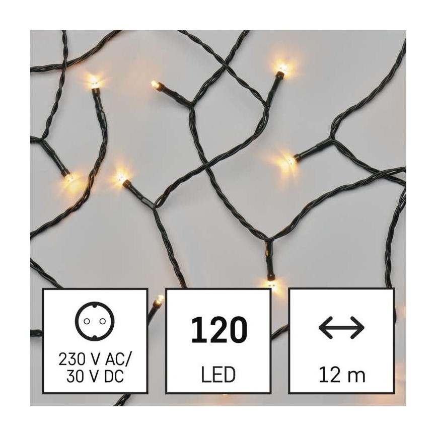 LED-Weihnachtskette für den Außenbereich 120xLED/17m IP44 vintage