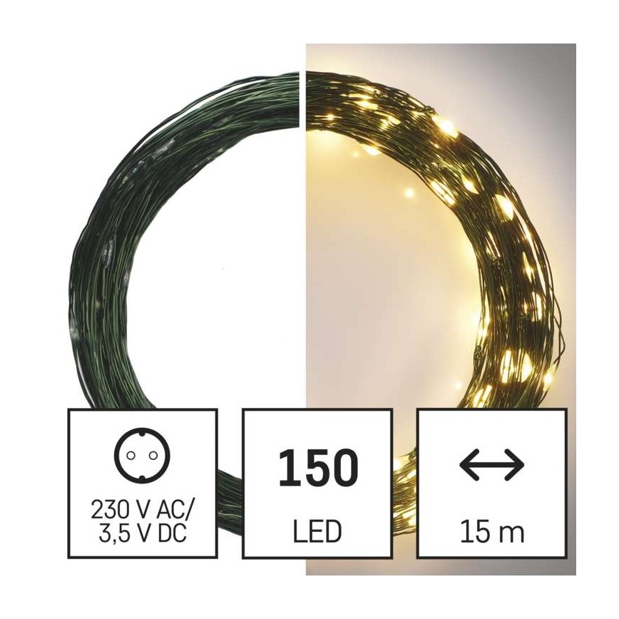 LED-Weihnachtskette für den Außenbereich 150xLED/20m IP44 warmweiß