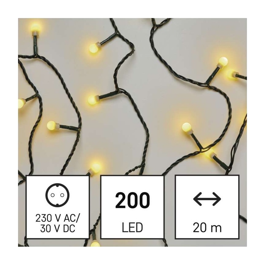 LED-Weihnachtskette für den Außenbereich 200xLED/25m IP44 warmweiß