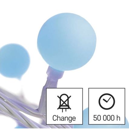 LED-Weihnachtskette für den Außenbereich 40xLED/9m IP44 blau