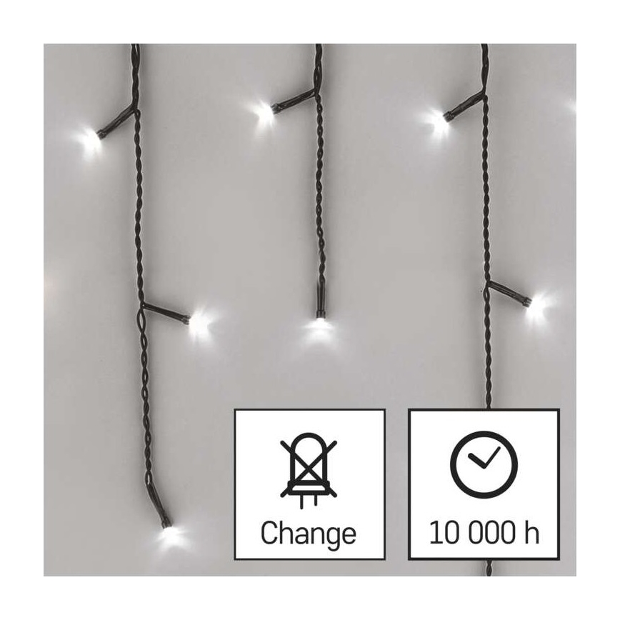 LED-Weihnachtskette für den Außenbereich 600xLED/8 Modi 15m IP44 kaltweiß