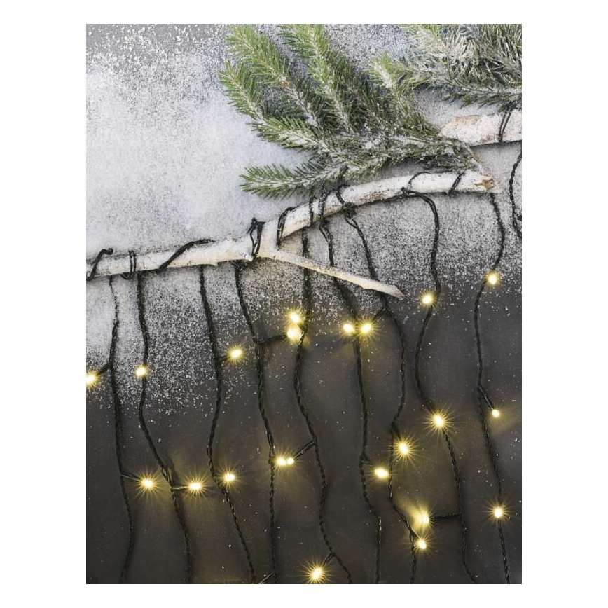 LED-Weihnachtskette für den Außenbereich 600xLED/8 Modi 15m IP44 warmweiß